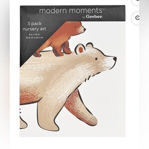 Modern Moments by Gerber 3 Pack Nursery Art with Bears and Fox